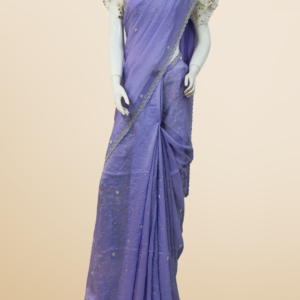 Italian Silk Lavender Saree